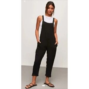 VICI Black Wide Leg Jumpsuit Small Bib Overalls Adjustable Straps Boho Casual